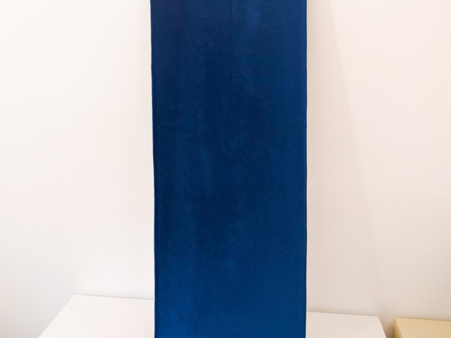 Olivae poef deksel rechthoek in mohair stof - blauw