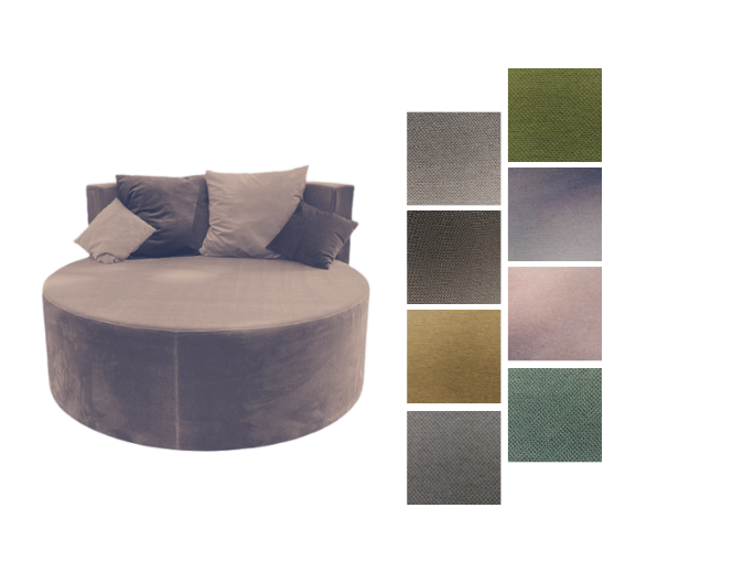 Brahm poef met rug 130 cm SOFIA