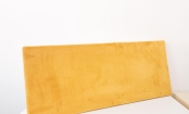 Olivae poef deksel rechthoek in mohair stof - geel